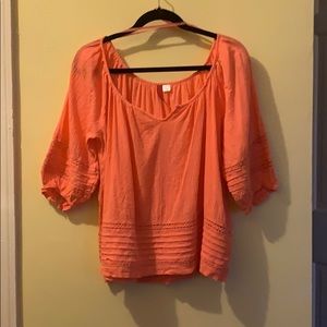 Embroidered H&M crop peasant top